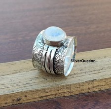 Moonstone Ring, 925 Sterling Silver Rings for Women, Boho Simple Ring ,All Size