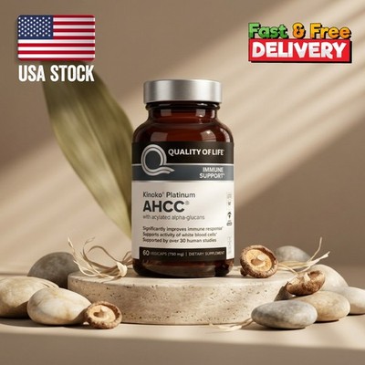 Quality of Life Labs Kinoko Platinum AHCC   750mg Immune Support, 60 Capsules