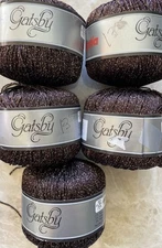 Lot of 5, Katia Yarn, GATSBY, Viscose/Nylon/Poly, 50gm/115yds, col#27, Purple