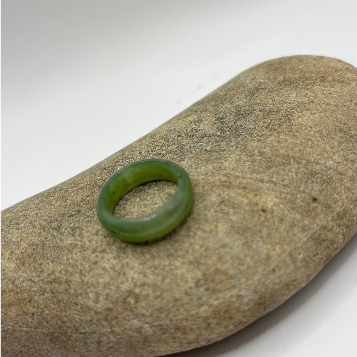 Nephrite Jade Ring - Solid Band- Size 5.5 - image 2