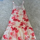 Umgee Size Lrg Vibrant Red Floral Sundress Midi Dress