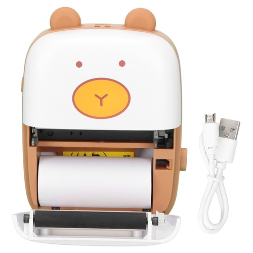 Mini Printer Cute Bear Shape Portable Wireless Plastic Photo Printer With Da NEW - Afbeelding 8 van 12
