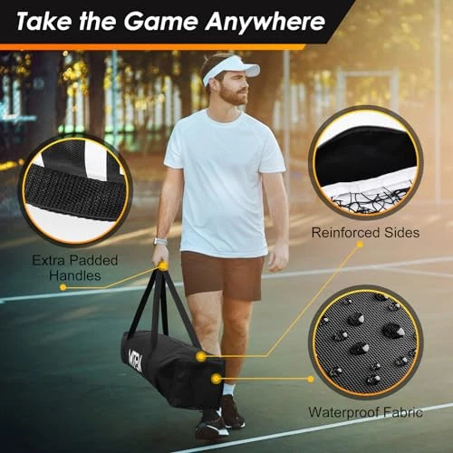 Pickleball Net, Portable Pickleball Net for Driveway, 22 FT USAPA Regulation