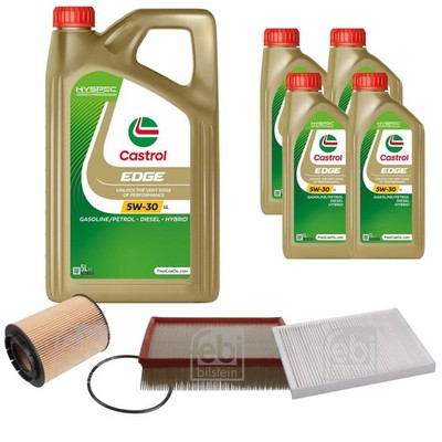 FEBI Inspektionspaket 9L Castrol EDGE Titanium FST 5W-30 LL für VW Passat