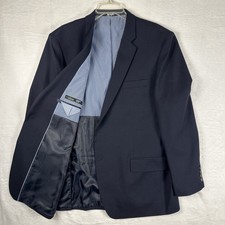 Haggar In Motion Men s Tailored Fit Blazer Sports Coat Navy Blue Size 48R