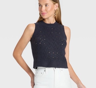 Universal Thread Navy Knit Sweater Vest Size L NWT