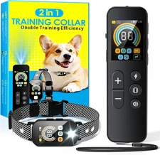 2 in 1 Dog Shock Collar & Dog Bark Collar, 4200 FT Dog Training Collar with Remo