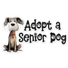 Adopt A Senior Dog - Vinyl Decal Sticker - Car Window Laptop - ebn12349