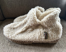 L.L.Bean Women  s Beige Slip-On Sherpa Fleece Slipper Booties Size 11 M