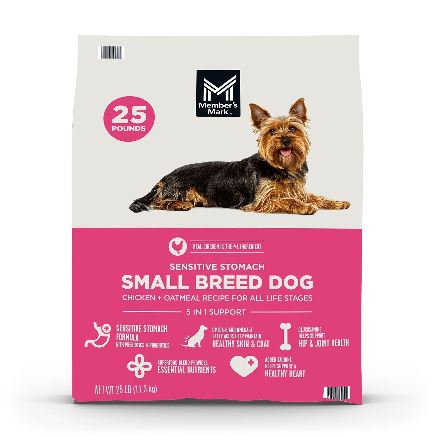 Member's Mark Sensitive Stomach Small Breed Chicken + Oatmeal Dog Food, 25 Pound