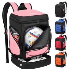 Ciihars Soccer Backpack,Soccer Bag with Ball Holder, Includes big, Hot Pink