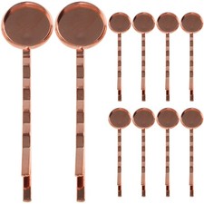 20 Pcs Blank Tray Hair Clamps Flat Claw Clip Diy Bezel Accessories