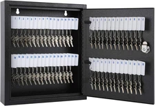 Key Storage Lock Box with Key, Locking Key Cabinet, 60 Key Management Wall Mount