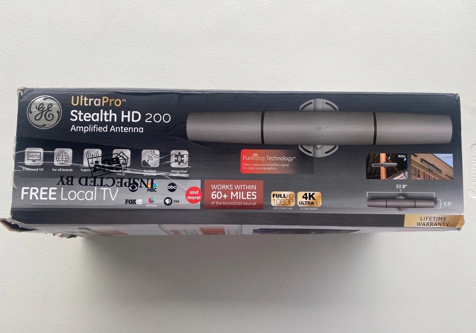 Antena de TV de Televisión Amplificada GE Outdoor UltraPro Stealth HD 200 - Nueva/Caja Abierta Foto 3 de 4