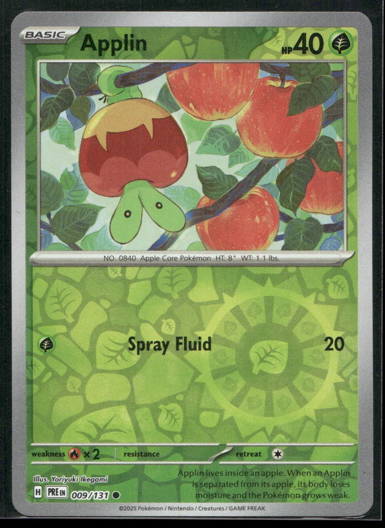 Applin (Master Ball Pattern) Common SV: Prismatic Evolutions 009/131 NM