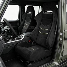 2 X Universal Car Racing Seats Suede Fabric With 2 Sliders Sport Seats Black 2 X Universal Car Racing Seats Suede Fabric With 2 Sliders Sport Seats Black