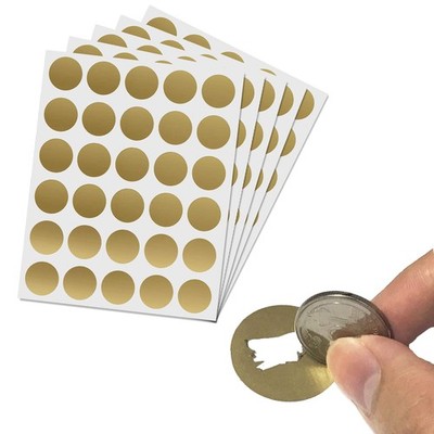 Gold 1 Inch Scratch Off Stickers, 150Pcs, Game Tickets, Reward Seals