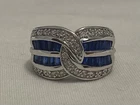 Vintage DBJ Dee Berkley Sterling Silver Blue Spinel With Cubic Zirconia Size 7