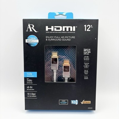 NEW! Acoustic Research AR 12ft Gold Series HDMI Cable 1440p ARGH12