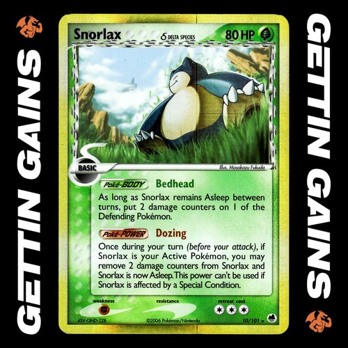Snorlax - 10/101 - Holo Rare - Dragon Frontiers - Pokemon Card - HP