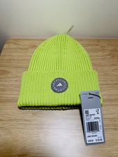 Adidas x Stella McCartney aSMS cotton blend beanie hat lime green NWT OSFW $55