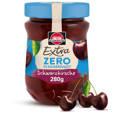 Schwartau Extra Zero Schwarzkirsche, Fruchtaufstrich Ohne Zuckerzusatz, 15 Kcal 