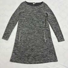 GAP Heather Knit Long Sleeve Dress Women’s Small Gray Zip Pocket Stretch