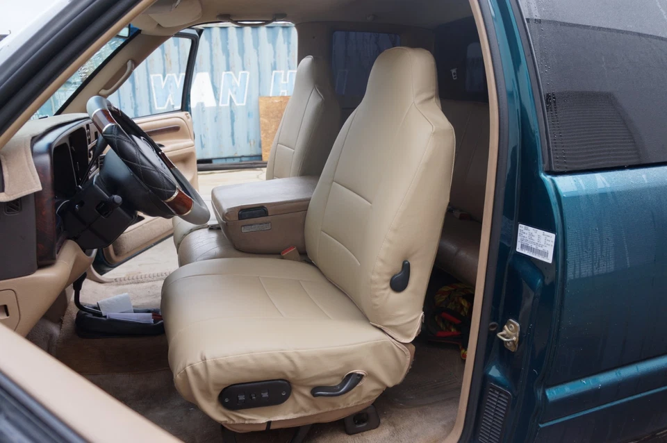 FUNDAS DE ASIENTO PARA DODGE RAM 1500 2500 3500 IGGEE S 1994-1997 CUERO AJUSTE PERSONALIZADO Foto 2 de 4
