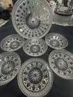 Vintage Federal Glass Windsor Button & Cane Pattern Serving Bowl 10", (6) 5 1/2”