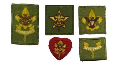 1950s-60s Boy Scouts Complete Rank Set Tenderfoot - Life Patch WORN (WSJ1189)