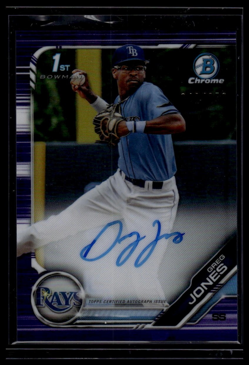 2019 Bowman Draft #CDA-GJ Greg Jones Chrome Draft Auto Purple Refractor #/250