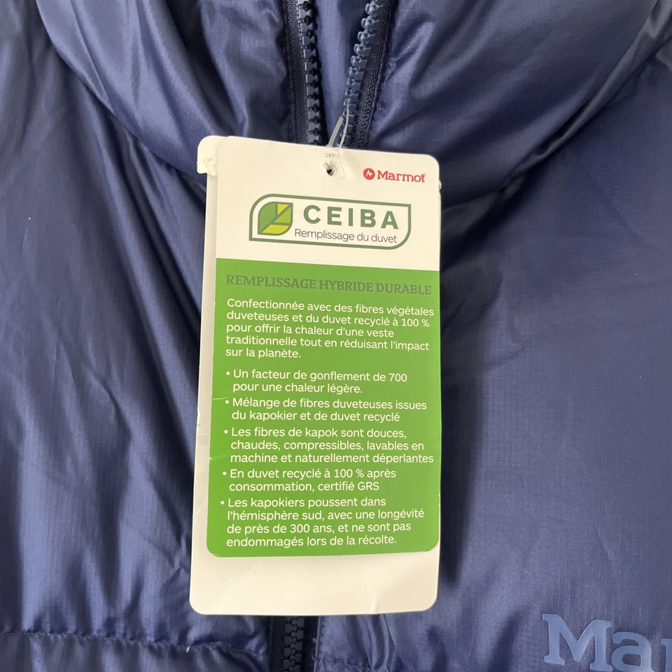 Marmot Men’s Guides Down Puffer Jacket Insulated Zip Arctic Navy Large NEW - Image 3 of 4