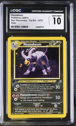 Houndoom (1st Edition) graded CGC 10 for sale on eBay