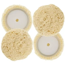 6" 100% Wool Hook & Loop Grip Buffing Pad for Compound Cut & Polishing 2 Pack