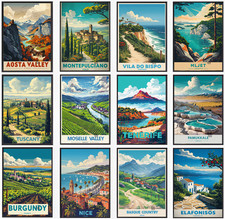 Vintage Travel Poster City Retro Fantasy Cityscape Pub Wall Art Décor A5 A4 A3