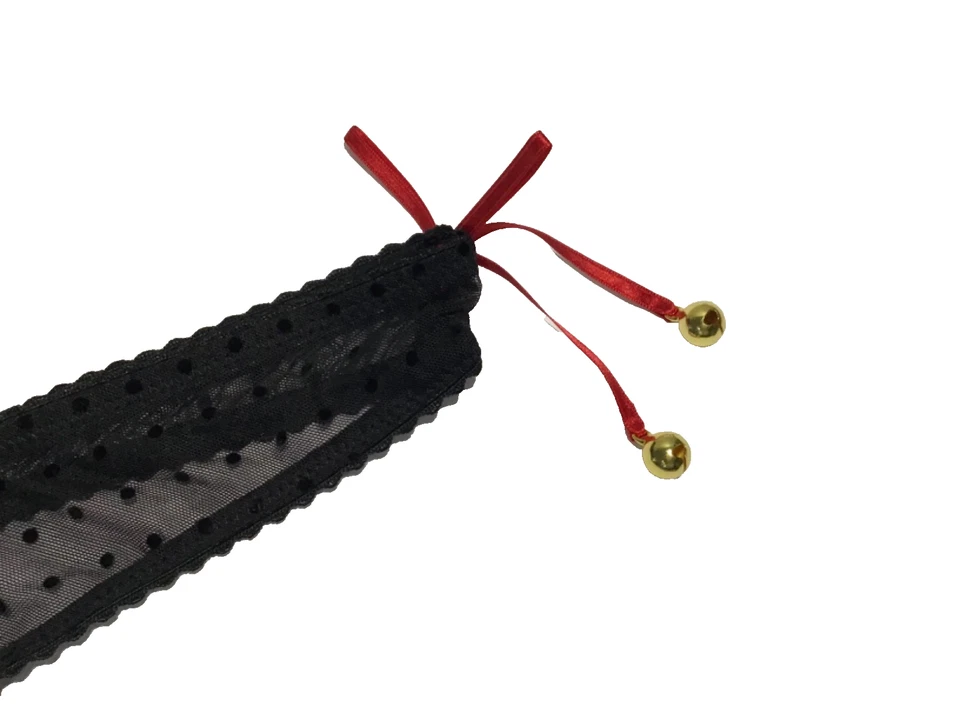 Victoria's Secret Mujer Tanga Panty Pequeño Negro con Malla Acento Campana NUEVO Foto 2 de 4