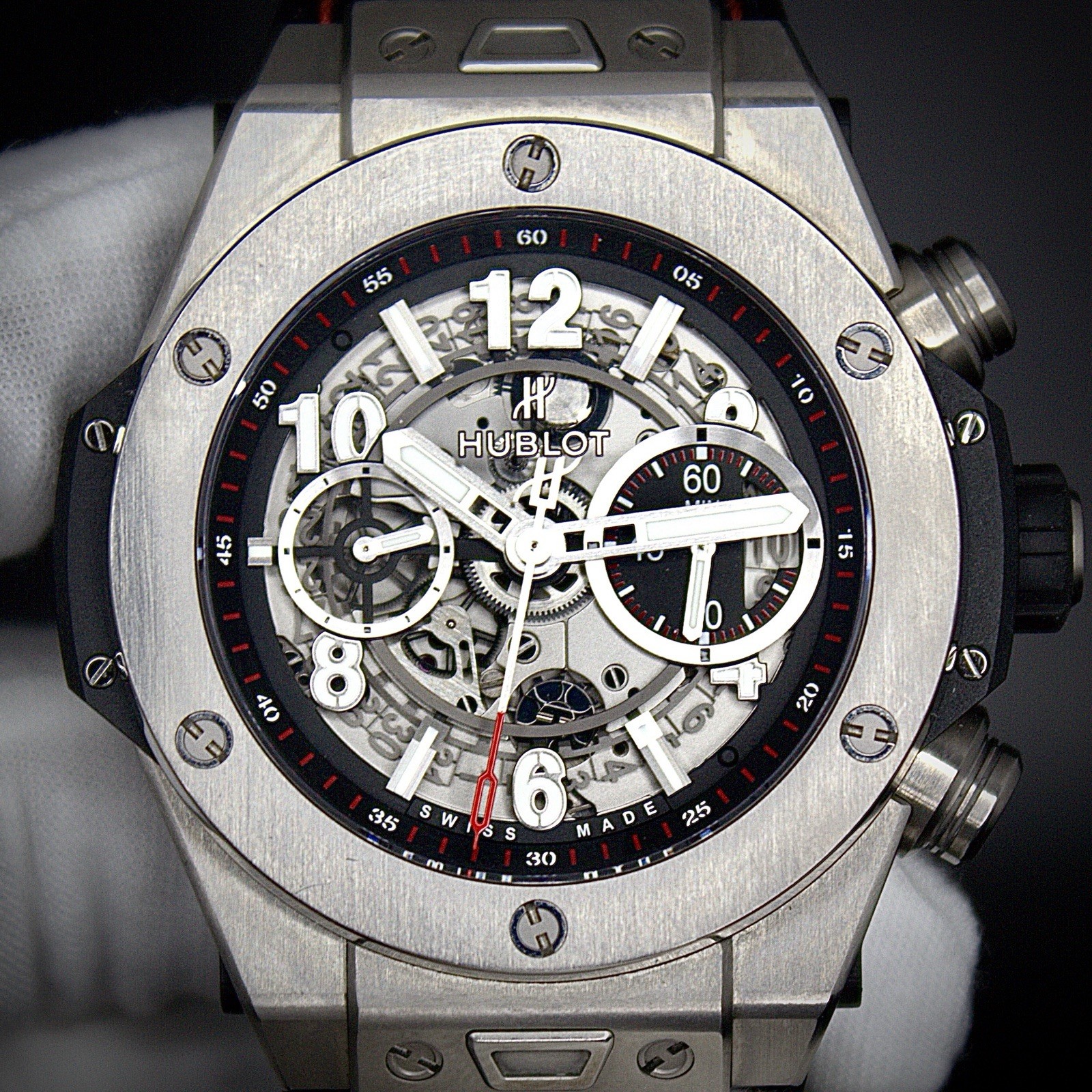 Hublot Big Bang Unico 411.NX.1170.RX Titanium 44mm Skeleton Dial Watch B&P
