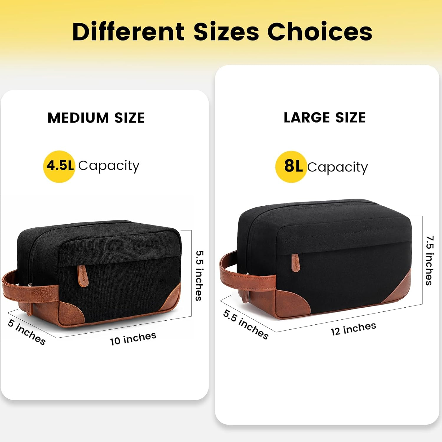 Hanging Water-Resistant Canvas Toiletry Bag for Men - Shaving Dopp Kit-image