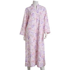 Miss Elaine Women's Watercolor Floral Long Zip Robe, S WNT