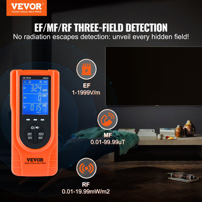3-in-1 EMF Meter, 5Hz - 3.5GHz, Handheld Rechargeable Electromagnetic Field Rad