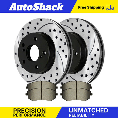 Front Drilled Brake Rotors Black & Pads for Subaru Forester Baja Legacy Outback