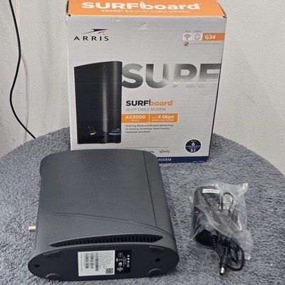ARRIS - SURFboard - G34 - DOCSIS 3.1 WiFi 6 Cable Modem - AX3000 - 4 GBPS No Box