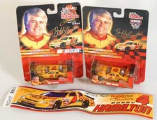 KODAK #4 BOBBY HAMILTON CARS (SET OF 2) AND BUMPER STICKER