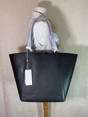 NEW Tory Burch McGraw Dragonfly Black Leather Oversized