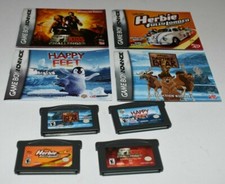 LOT 4 GAMEBOY ADVANCE Games  Manuals - Happy Feet, Herbie, Spy Kids  Brother B