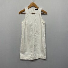 J Crew Women Sleeveless Dress Size 2 White 100% Cotton Casual B342 -18