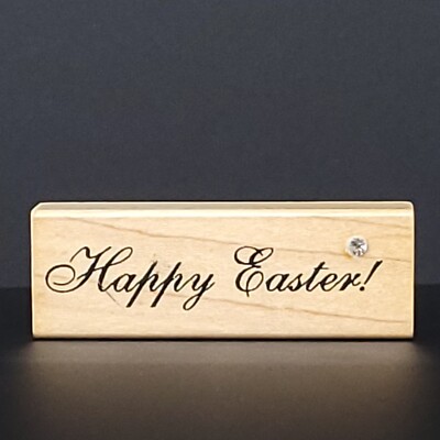 Diamonds Happy Easter Wood Mounted Rubber Stamp B278 Spring Holiday Celebrate