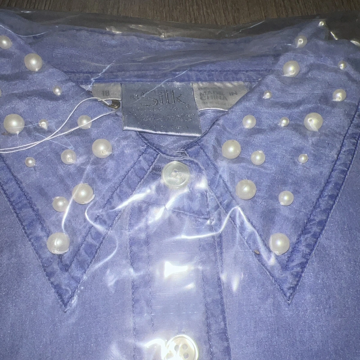 WinterSilks Shirt Women s Size 18 100 Silk Button Down Long