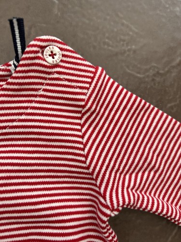 JOULES Christmas Babygrow Age 1 & 9-12 Months Red White Stripe Festive Romper - Picture 14 of 16
