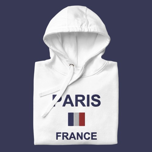 EMBROIDERED PARIS FRANCE HOODIE